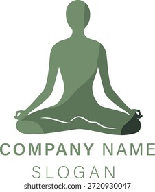 Diseño de logotipos de servicios de yoga limpios y profesionales que representan meditación, bienestar, atención plena y salud holística. Vector EPS editable adecuado para estudios de yoga, centros de bienestar, marca de spa, servicios de meditación y negocios enfocados en la salud.