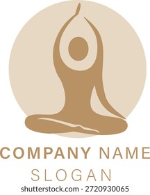Diseño de logotipos de servicios de yoga limpios y profesionales que representan meditación, bienestar, atención plena y salud holística. Vector EPS editable adecuado para estudios de yoga, centros de bienestar, marca de spa, servicios de meditación y negocios enfocados en la salud.