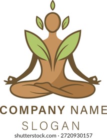 Saubere und professionelle Yoga-Dienstleistungen Logo-Design, die Meditation, Wellness, Achtsamkeit und ganzheitliche Gesundheit. Editierbarer EPS-Vektor, geeignet für Yogastudios, Wellness-Zentren, Spa-Branding, Meditationsdienste und gesundheitsorientierte Unternehmen.