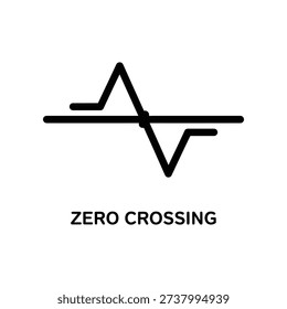 Clean and professional zero crossing waveform vector illustration with sharp lines, ideal for electrical engineering, signal processing, and technical presentations.
