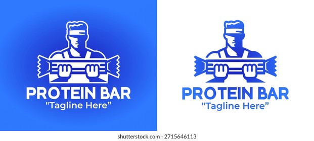 A clean protein bar logo suitable for health food brands, diet products, and modern nutrition packaging.