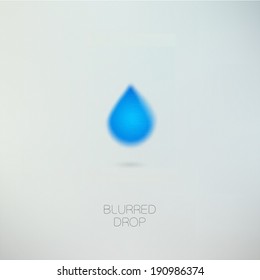Clean pure water drop icon isolated on gray background. Vector illustration