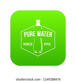 Clean pure water icon green vector isolated on white background