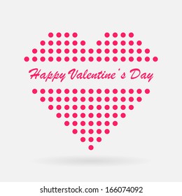 Clean purple vector dotted heart Valentine's day greetings card