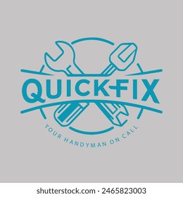 Clean quick fix logo, home repair services industry.