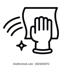 Clean rag icon. Outline clean rag vector icon for web design isolated on white background