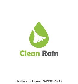 Clean Rain Logo Design Modern Simple