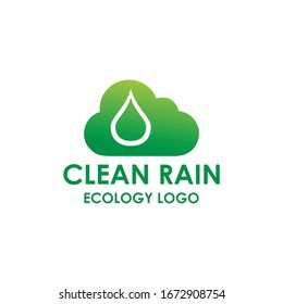 Vector de logotipo de lluvia limpia y natural