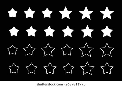 Clean Rating Stars Pattern on Black Background.