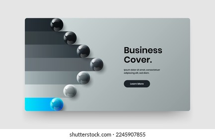 Clean realistic balls placard concept. Amazing book cover vector design template.