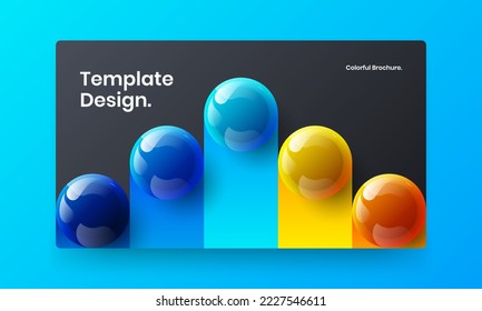 Clean realistic balls website concept. Premium journal cover design vector template.