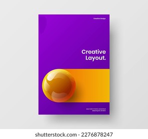 Clean realistic spheres banner concept. Isolated flyer design vector layout.