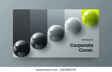 Reinigen Sie realistische Kugeln horizontale Abdeckung Vorlage. Helles Website-Bildschirm Vektordesign-Layout.