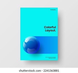 Saubere realistische Kugeln Pamphlet Konzept. Helle Firmenidentität, Vektordesign-Layout.