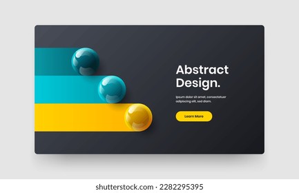 Diseño de afiches de esferas realistas y limpias. Concepto de vector de diseño minimalista de la letra de mano.