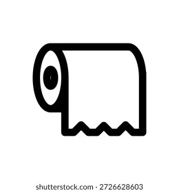a clean and recognizable line icon of a tissue roll with a jagged edge detail