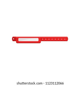 Clean red bracelet, template for security access, control or identification at events vector Illustration on a white background