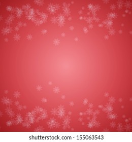 Clean red Christmas vector background with snowflakes