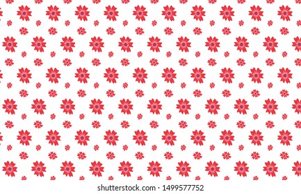 Clean Red Gaillardia Flower Pattern Background