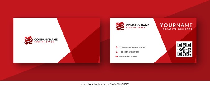 clean red and white business card design