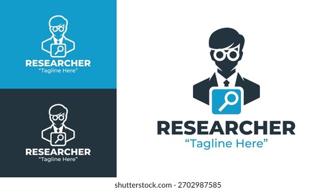 Clean research emblem built with analytical shapes ideal for scientific teams and academic institutions.