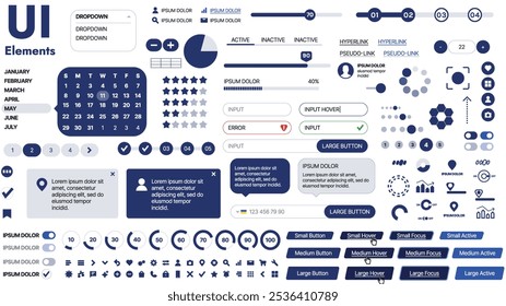 Una Plantilla limpia y receptiva con Elementos de interfaz de usuario, menú, íconos y Casillas de verificación; ideal para una página de negocios o redes sociales. Diseño Horizontal con Formas simples