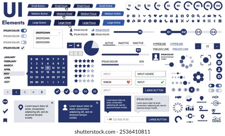 Una Plantilla limpia y receptiva con Elementos de interfaz de usuario, menú, íconos y Casillas de verificación; ideal para una página de negocios o redes sociales. Diseño Horizontal con Formas simples