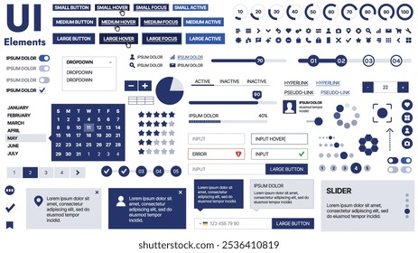 Una Plantilla limpia y receptiva con Elementos de interfaz de usuario, menú, íconos y Casillas de verificación; ideal para una página de negocios o redes sociales. Diseño Horizontal con Formas simples