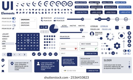 Una Plantilla limpia y receptiva con Elementos de interfaz de usuario, menú, íconos y Casillas de verificación; ideal para una página de negocios o redes sociales. Diseño Horizontal con Formas simples