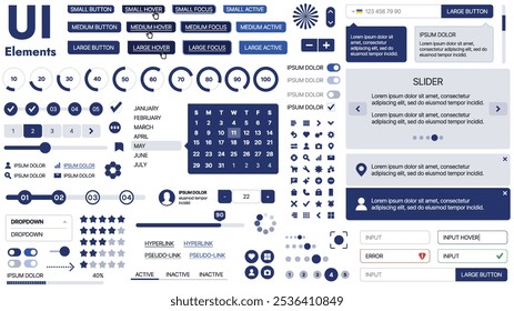 Una Plantilla limpia y receptiva con Elementos de interfaz de usuario, menú, íconos y Casillas de verificación; ideal para una página de negocios o redes sociales. Diseño Horizontal con Formas simples