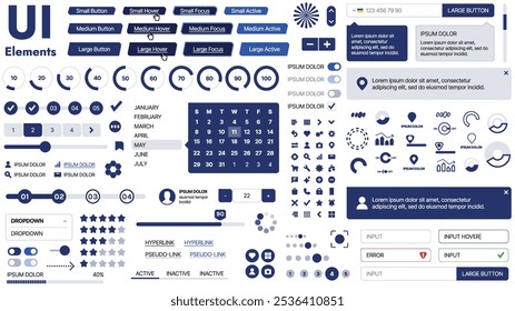 Una Plantilla limpia y receptiva con Elementos de interfaz de usuario, menú, íconos y Casillas de verificación; ideal para una página de negocios o redes sociales. Diseño Horizontal con Formas simples