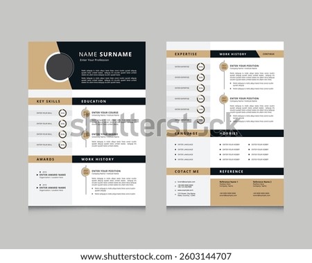 Clean Resume cv Layout, Minimalist Curriculum Vitae Resume Template