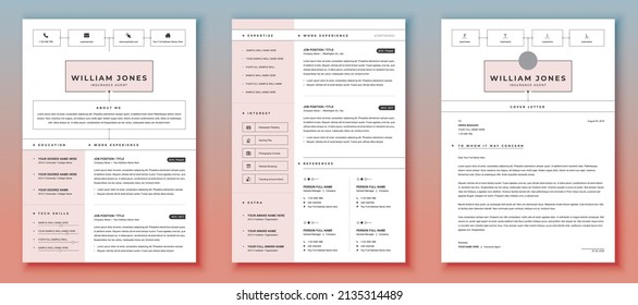 Clean Resume Cv Template 2022 Stock Vector Royalty Free 2135314489 Shutterstock 9566