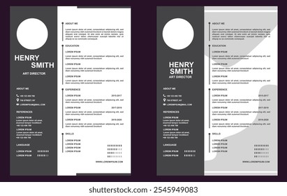 Clean Resume Layout, Minimalist resume cv template, Resume design template