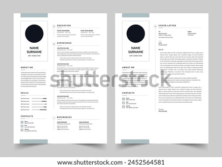 Clean Resume Layout, Minimalist resume cv template, Resume design template