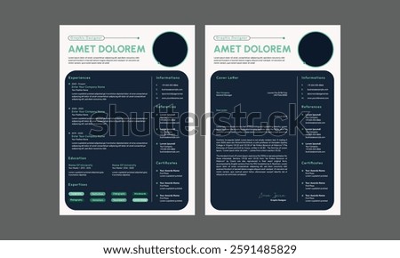 Clean Resume Layout, Minimalist resume cv template, Resume design template
 Stock photo © 