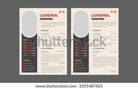 Clean Resume Layout, Minimalist resume cv template, Resume design template

