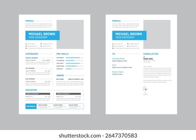 Clean Resume Template, CV Design, Creative Resume