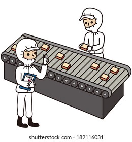 Clean room factory workers, management and check