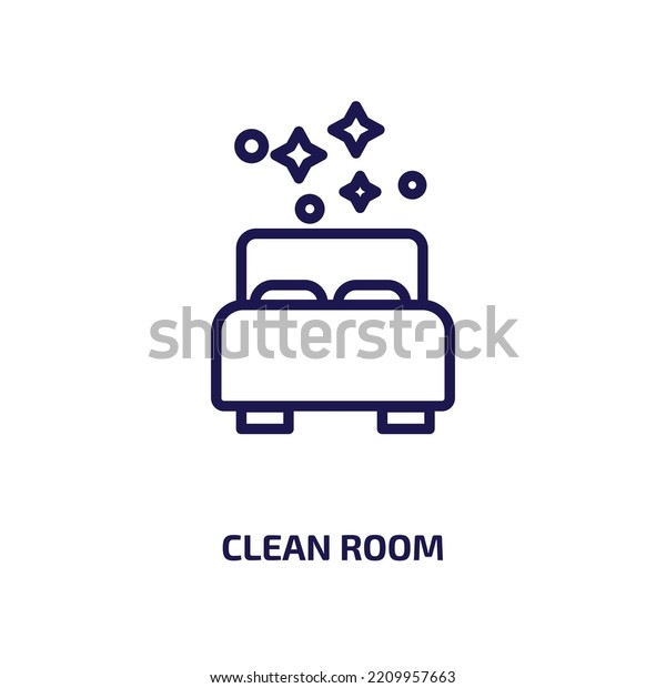 Clean Room Icon Cleaning Collection Thin Stock Vector (Royalty Free
