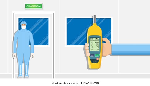 Clean room industry particles lab equipment machine worker measure device ISO standard