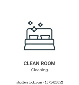 Clean room outline vector icon. Thin line black clean room icon, flat vector simple element illustration from editable cleaning concept isolated on white background
