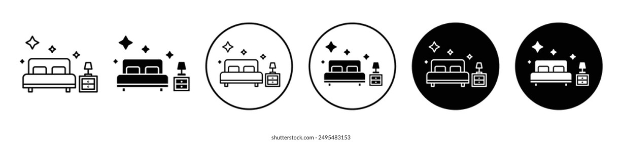 Conjunto de iconos de Vector de línea fina de sala limpia.