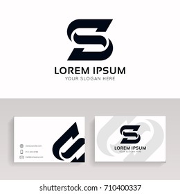 Clean S letter logo icon sign with business card.