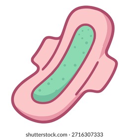 clean sanitary pad flat color vector illustration template design