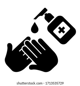 Clean and sanitize your hands vector icon on white background