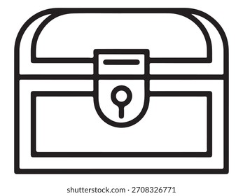A clean, scalable graphic representing a loot chest, perfect for digital games or virtual item collections. Features a clear outline.