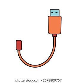Un gráfico de Vector limpio y escalable que representa un cable de carga moderno, ideal para temas de tecnología y conectividad.