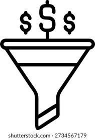 Clean, scalable vector illustration of a sales funnel showcasing business growth and customer conversion stages in vibrant colors.