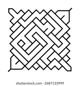 A clean, seamless abstract pattern inspired by maze and labyrinth forms, perfect for modern design, backgrounds, and decorative layouts with a balanced geometric aesthetic.